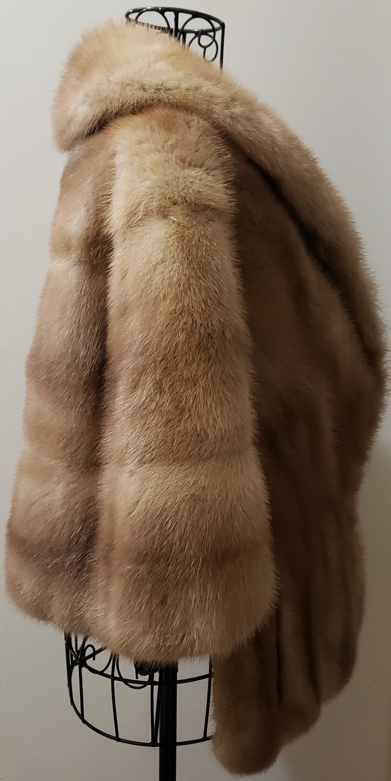 Vintage Beige Mink Cape