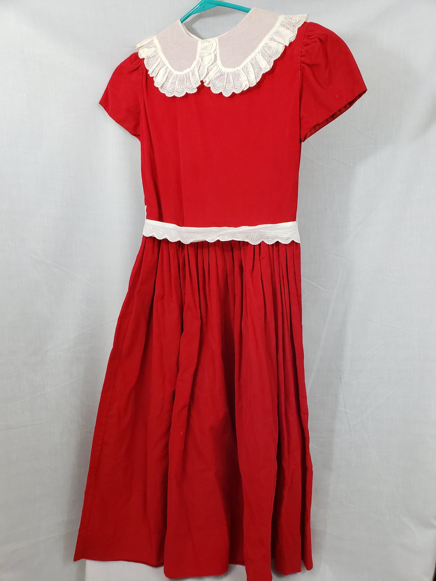 Classic Red Corduroy Dress - Girls