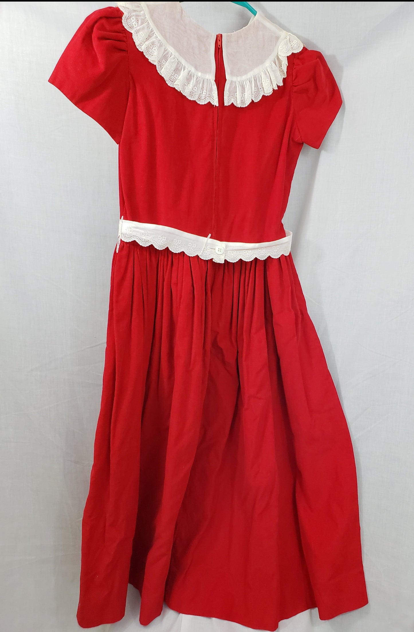 Classic Red Corduroy Dress - Girls