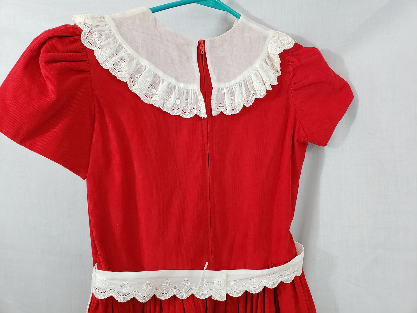 Classic Red Corduroy Dress - Girls