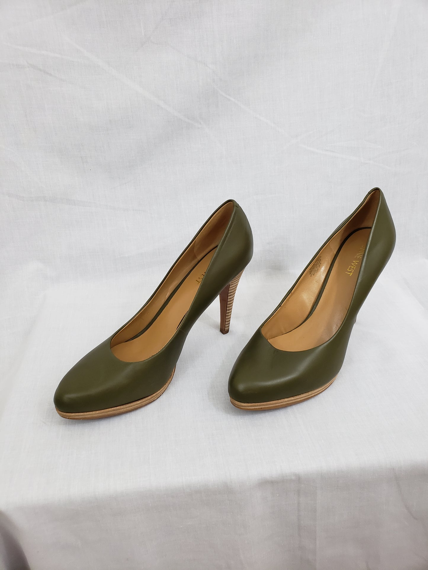 Nine West Leather Shoe - Olive Green