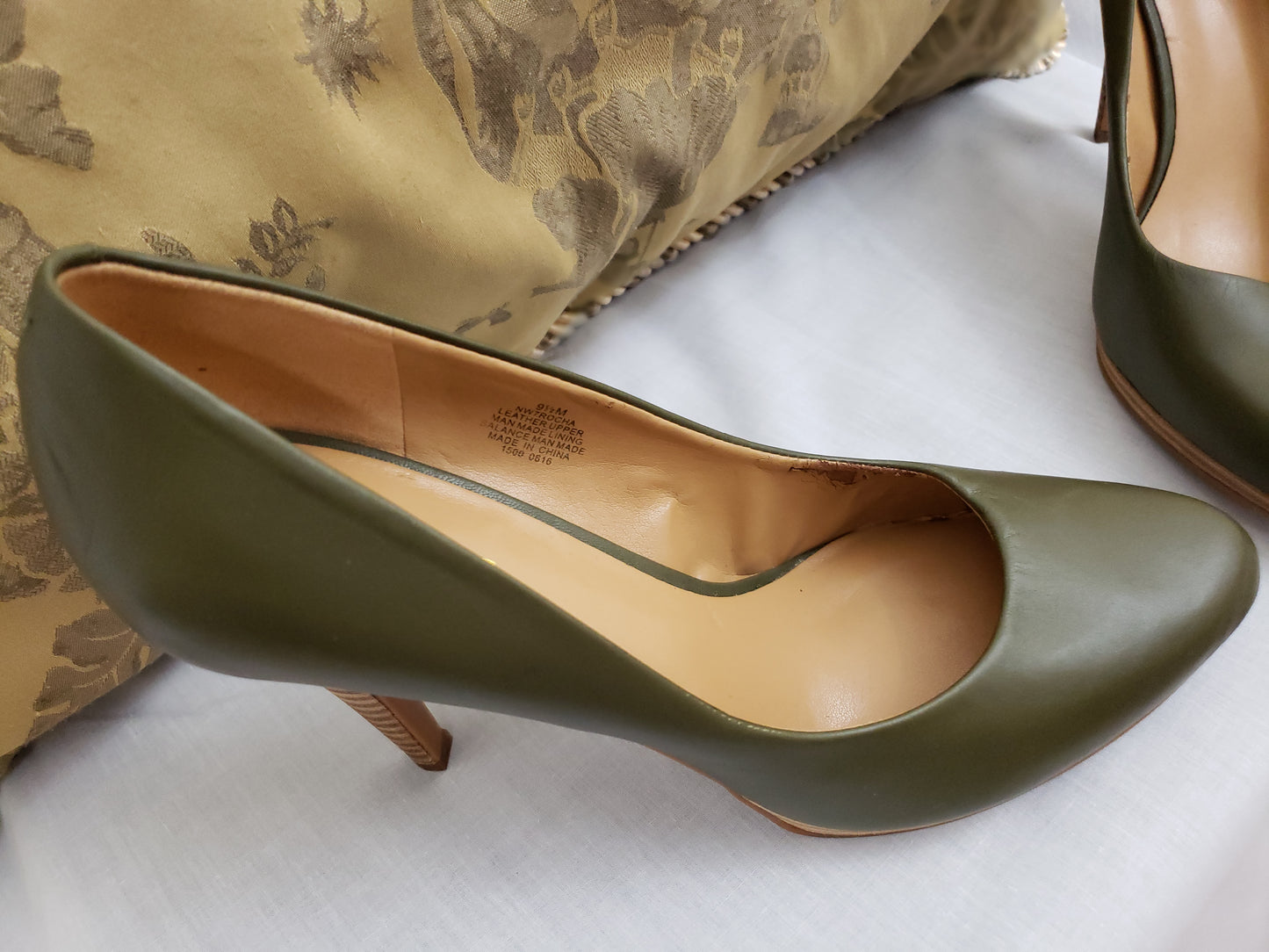 Nine West Leather Shoe - Olive Green